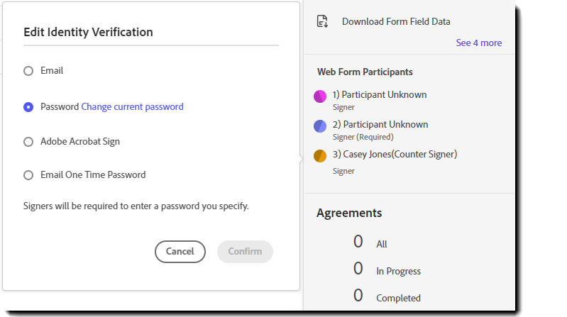 The counter-signers authentication options