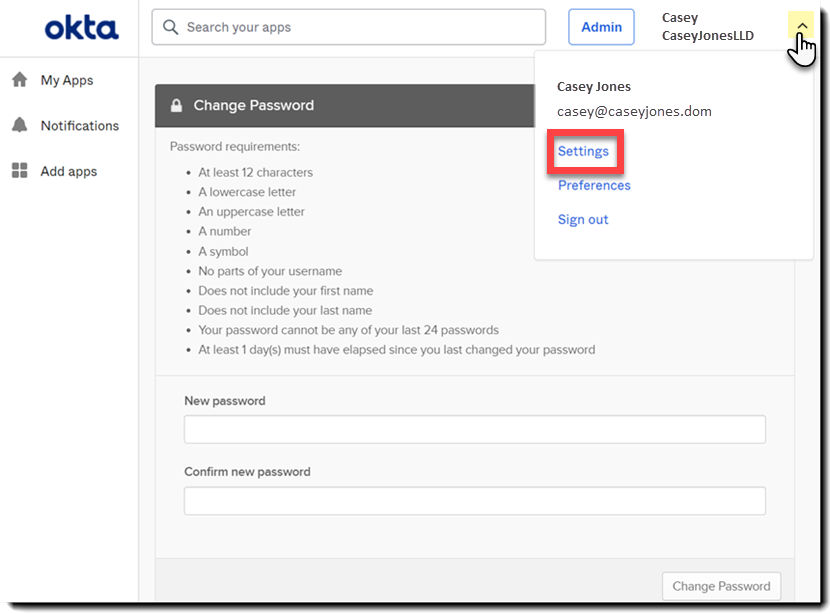 Change user password