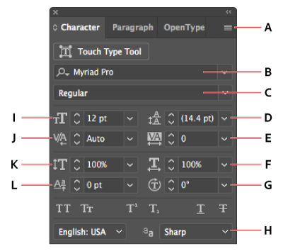 Палитра «Символ»