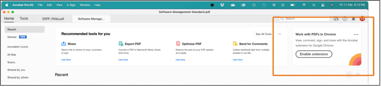 Use Acrobat extension in Chrome browser