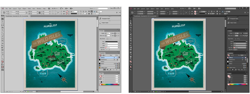 Light and medium dark user interface