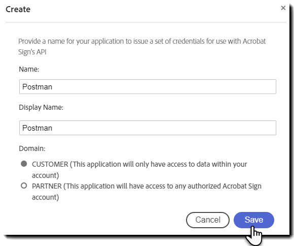 Configure the Name and Domain of the application