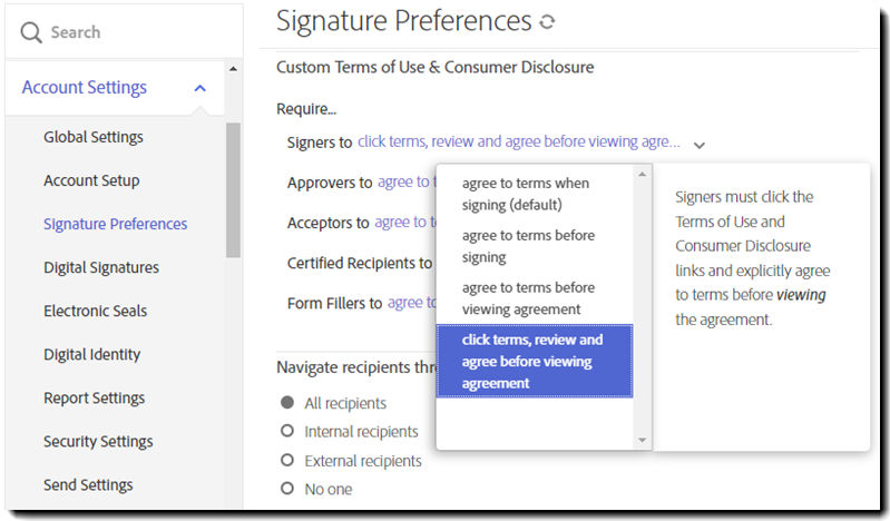 Explicit consent with forcd review setting