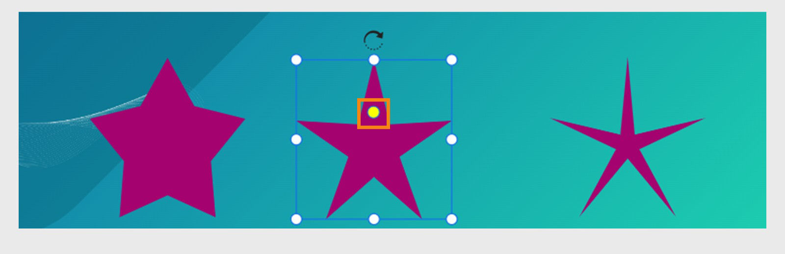 Use the control point to modify the shape geometry