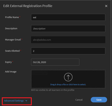 Advanced settings