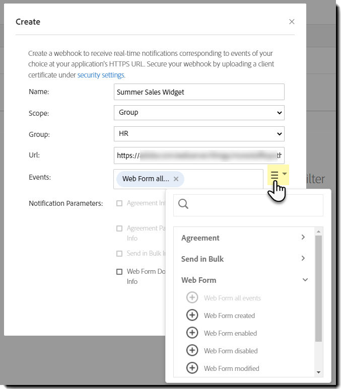 Configure the webhook