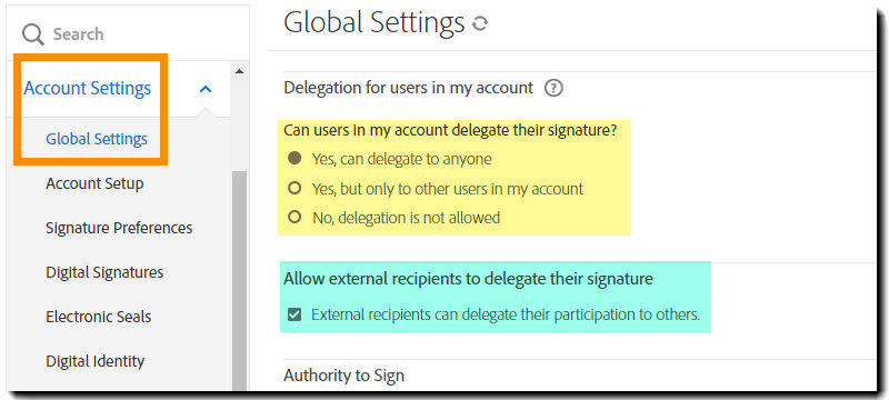 Delegate controls