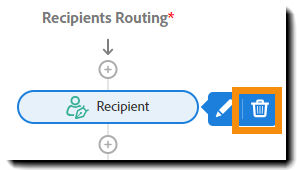 A recipient in the signature flow with the Delete icon highlighted