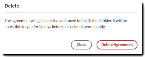 Delete the agreement challenge
