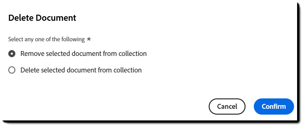 Challenge to delete the file or remove it from the collection.