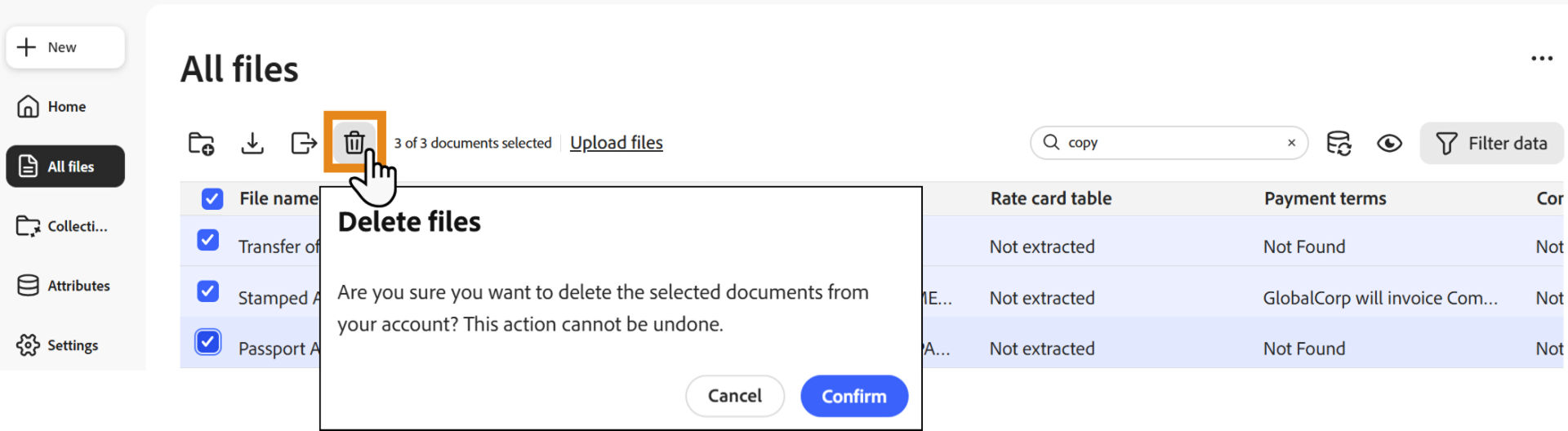 The Collections page with the All Files collection highlighted.