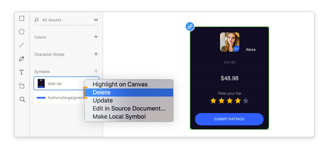 Suppression d’un symbole lié