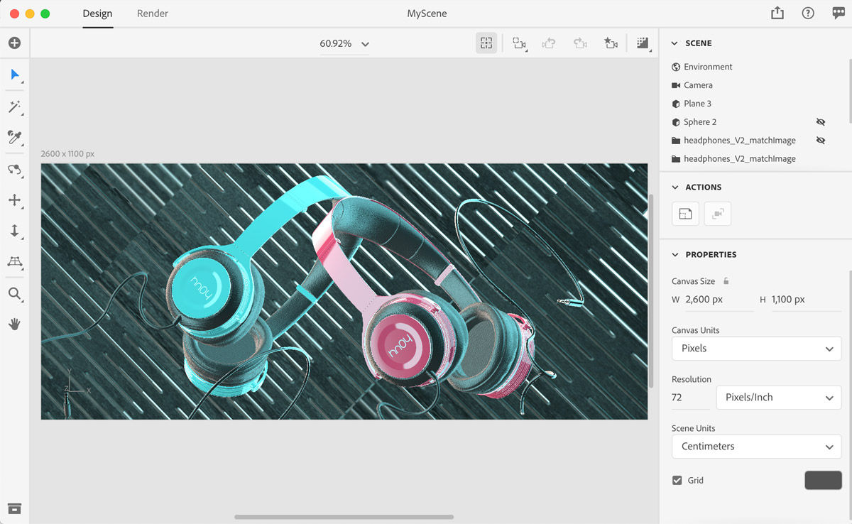 Design mode in Dimension.