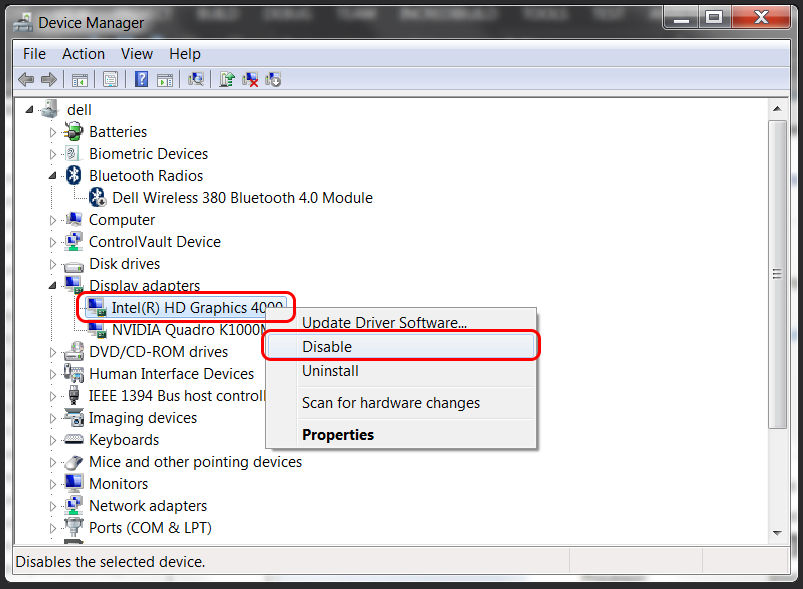 Grafikkarte deaktivieren