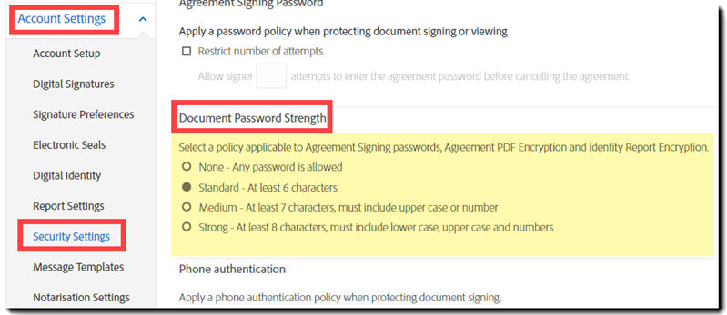 DIG Document password strength