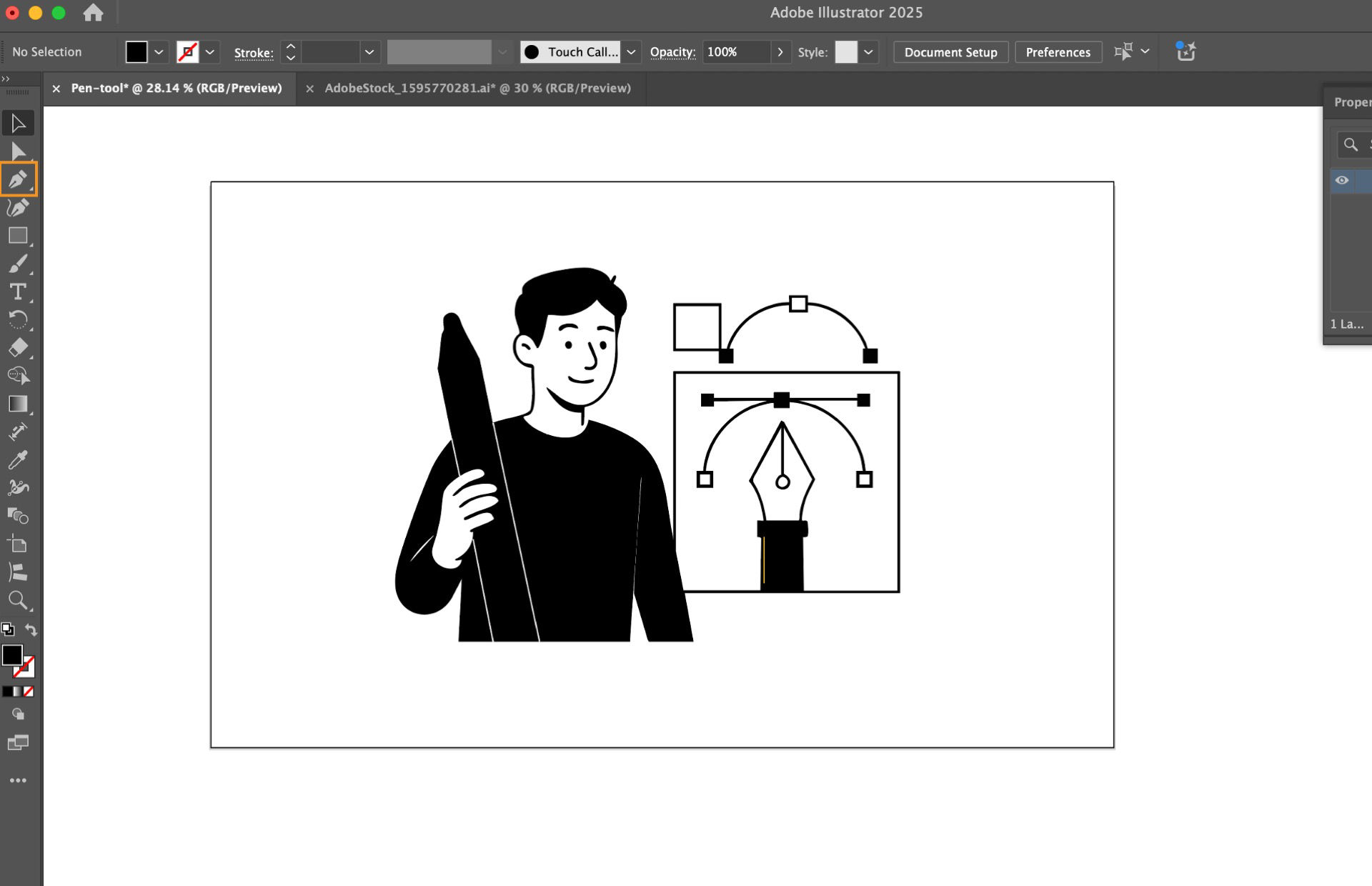 The Tools panel is displayed on the screen showcasing different tools like the Pen tool .