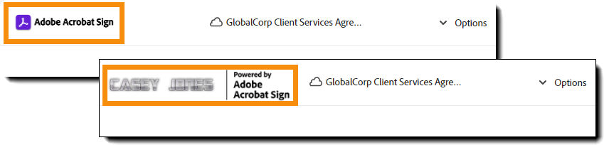 The e-sign page highlighting the Logo.