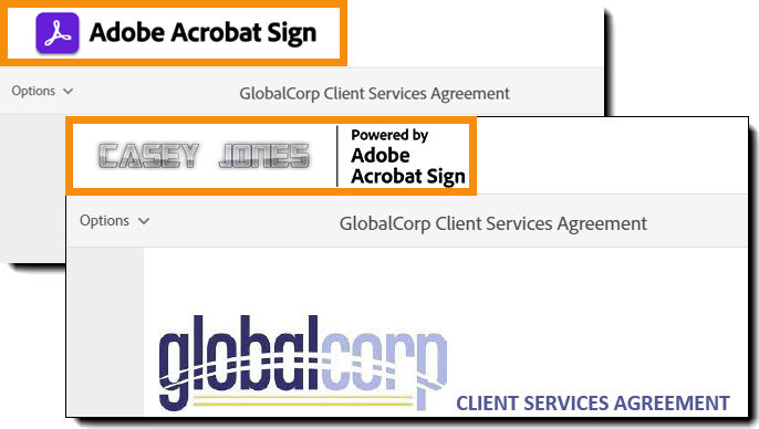 The e-sign page highlighting the Logo.