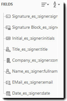 Field names with arguments added