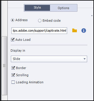 Inserting web objects