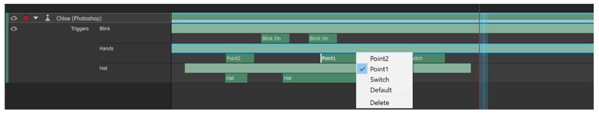 Editable trigger takes