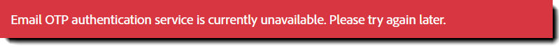 The error code whe Email OTP is disabled and recipients with no authentication method attempt to view the agreement