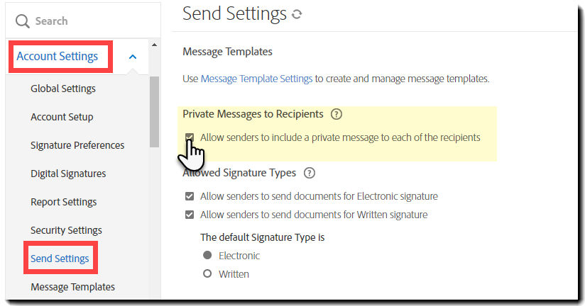 Enable private messages