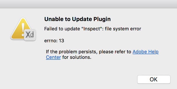 Sample error message