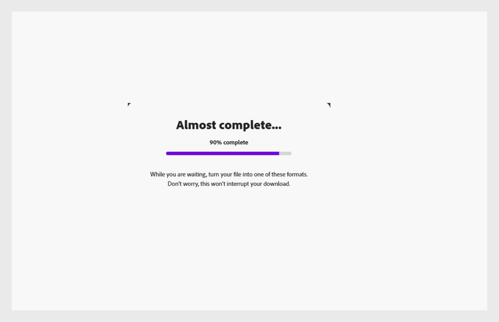 Download of files stuck at 90%