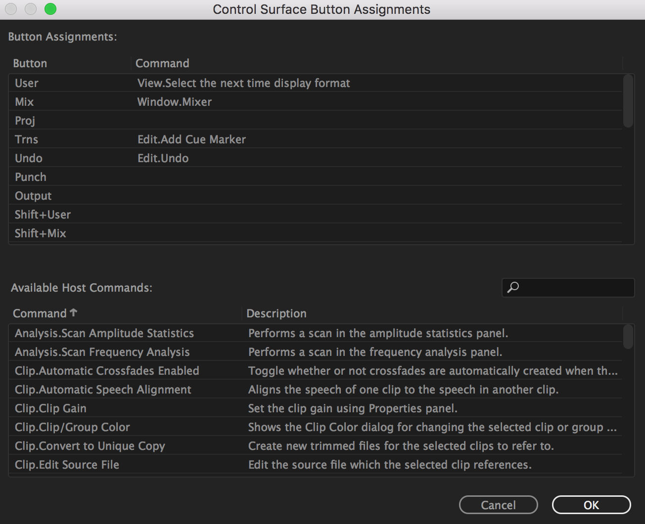 Button Assignments setting