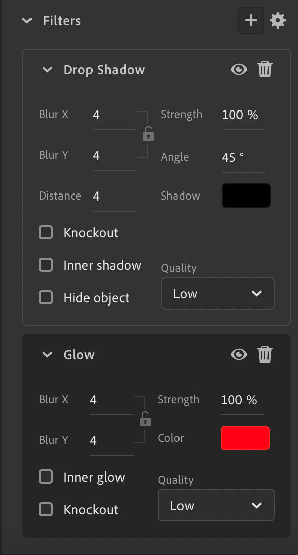 Modernized filter settings