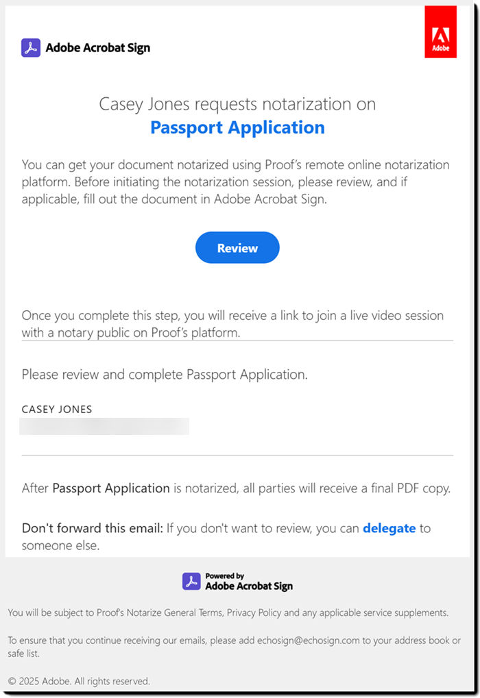 First email notification