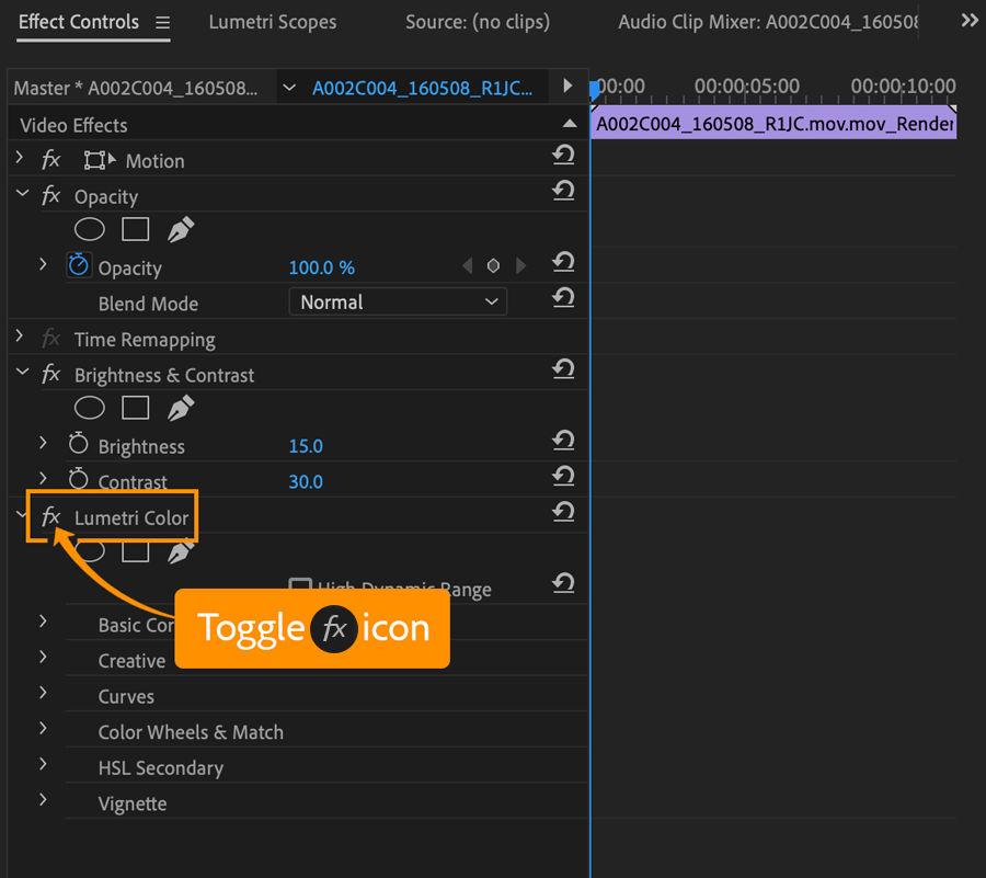 Muting individual effects