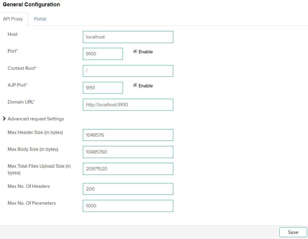 Define API proxy configuration