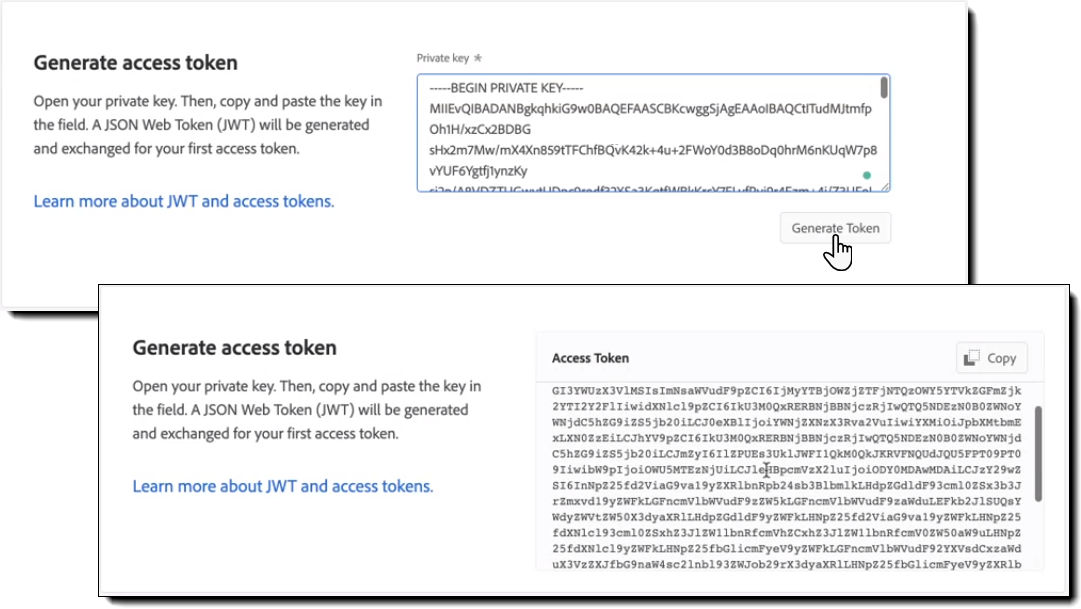 Generate the access token