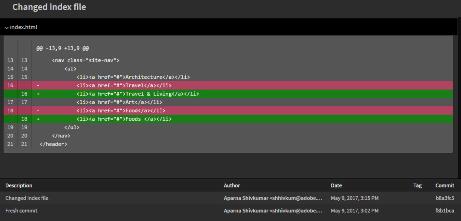 Ver el historial de archivos en Git