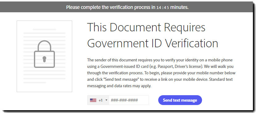 Government ID authentication challenge