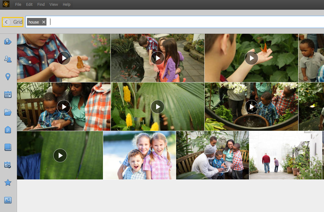 Select, open, and edit photos and videos from the search result based on Smart tags