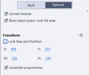 Hotspot size and position properties