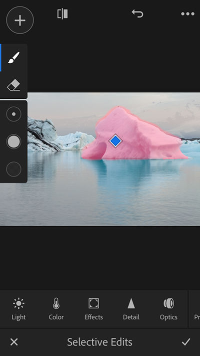 Apply selective edits using Brush Selection tool