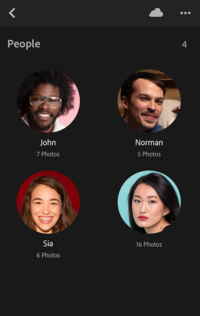 People view in Lightroom mobile for iOS