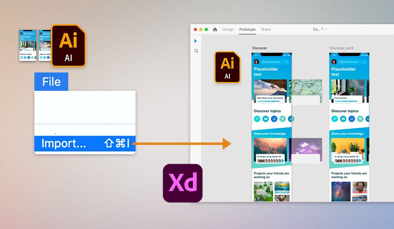 Import from AI to XD