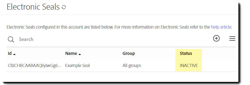 Inactive Electronic Seal