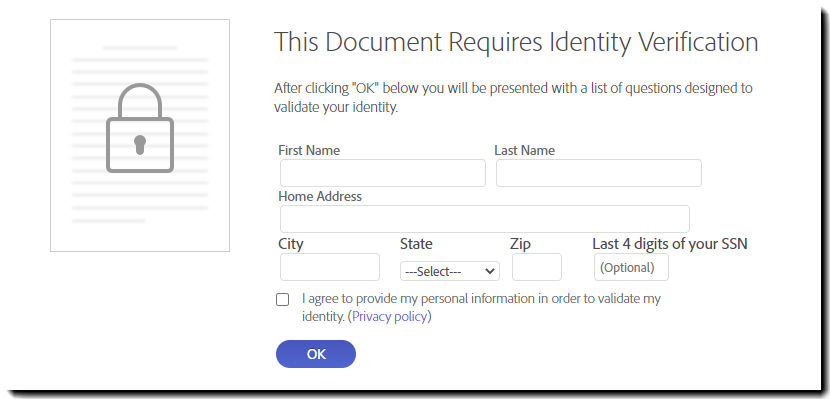 KBA authentication challenge