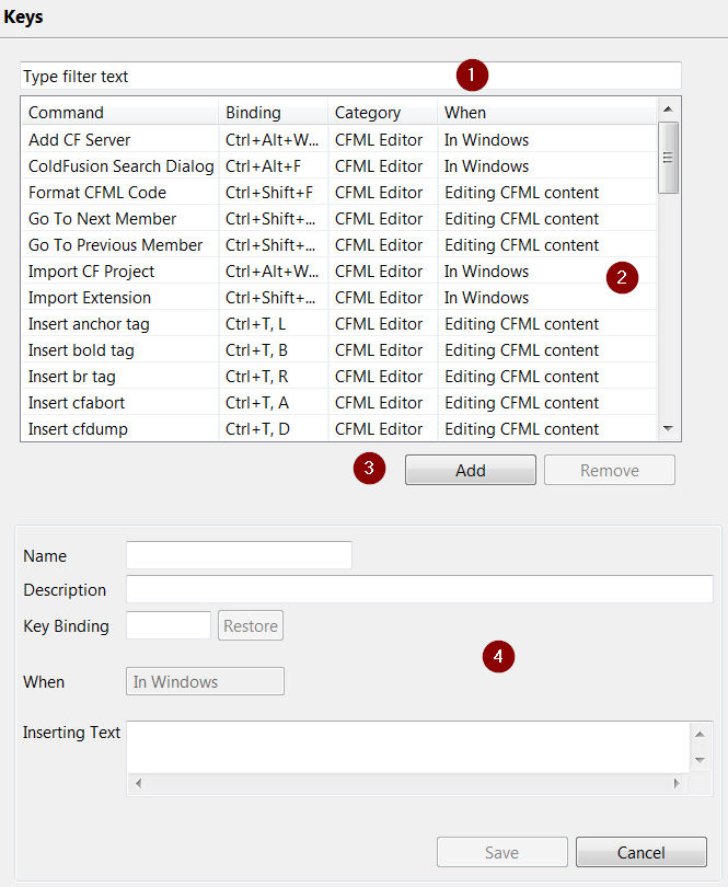 Keyboard shortcuts