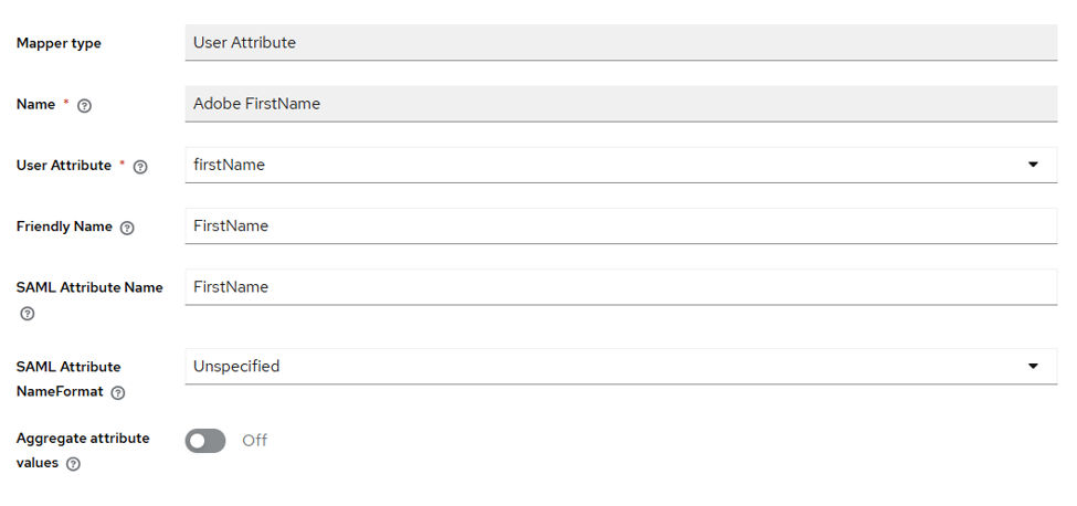 Enter user attributes