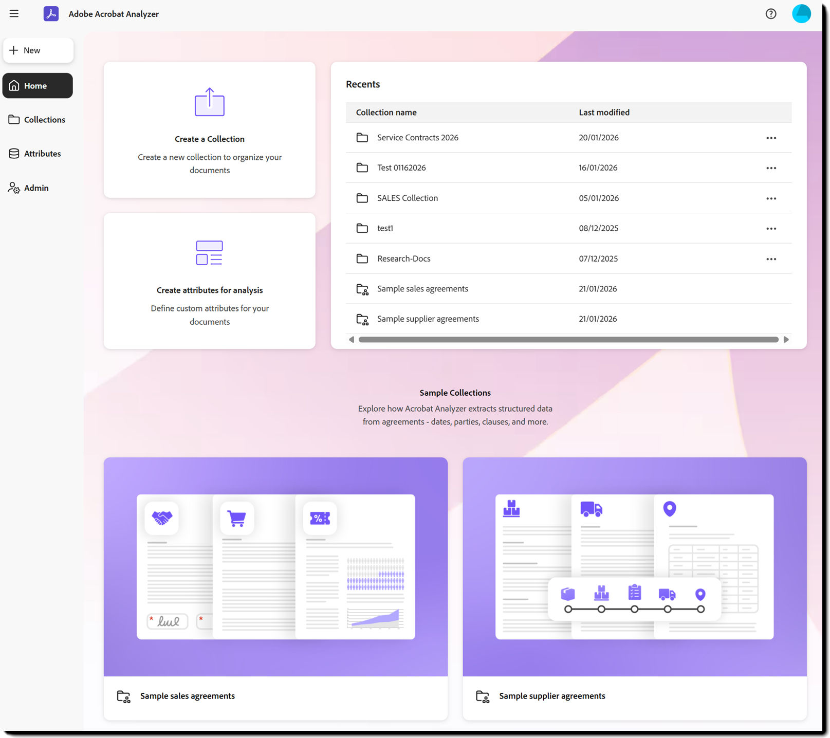 The Acrobat Analyzer landing page.