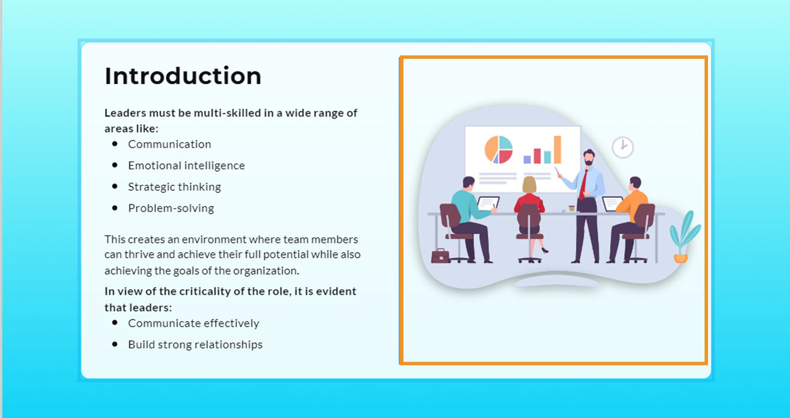 This image specifies the original image before AI generation for the Leadership training module introductory image