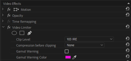 Video Limiter options