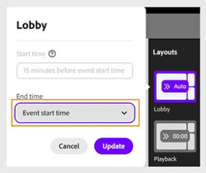 Modifies the event start time